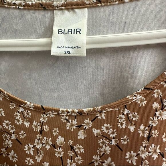 Blair Tan Brown‎ Floral Knit Top Size 2XL - Picture 8 of 9